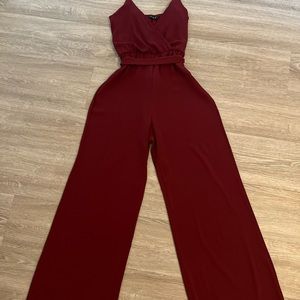 Burgundy jumpsuit- two times used!